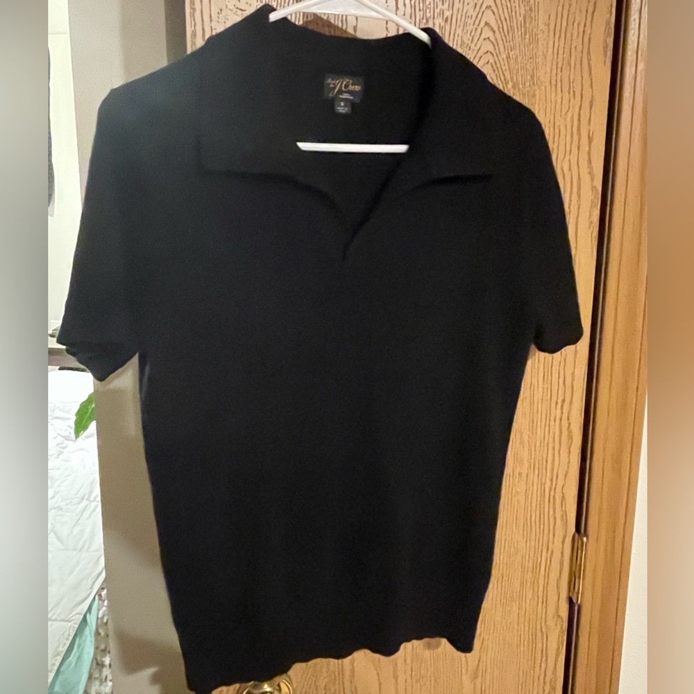 J crew 100% cashmere Collared short sleeve Sweater Size S